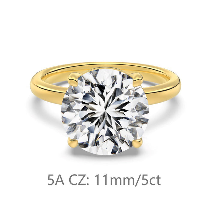 S925 Sterling Silver Single Main Diamond Proposal Wedding Ring