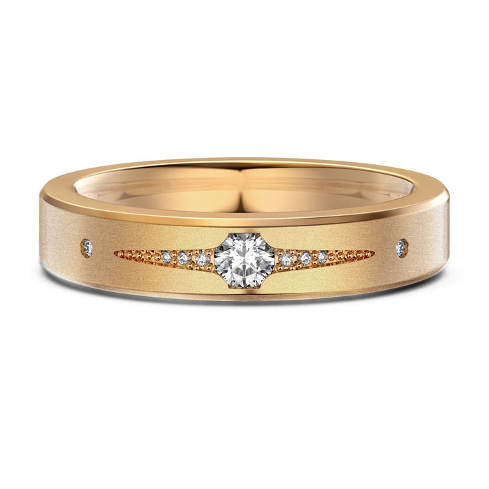 S925 Sterling Silver Plain Silver Male and Female Couple Ring-1