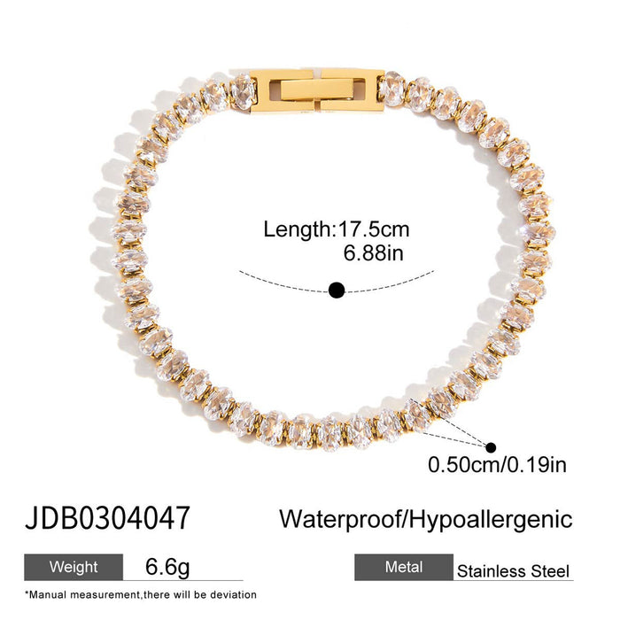 Stainless steel zircon bracelet