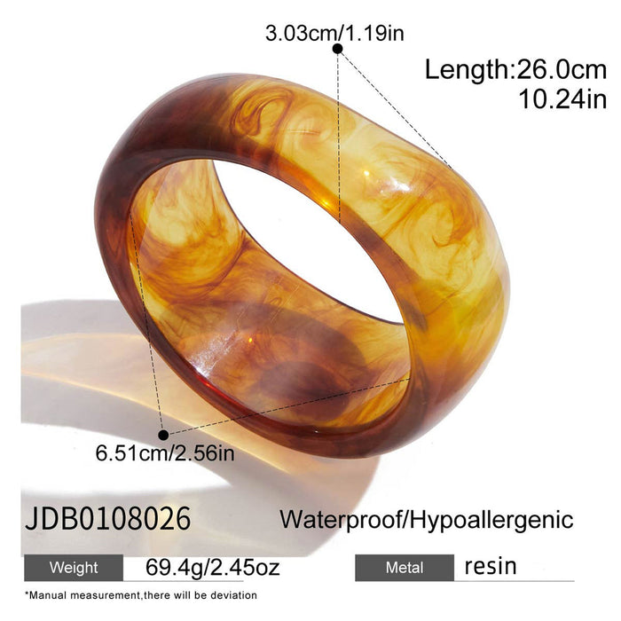 Resin Bracelet Stainless Steel Amber Acrylic Earrings