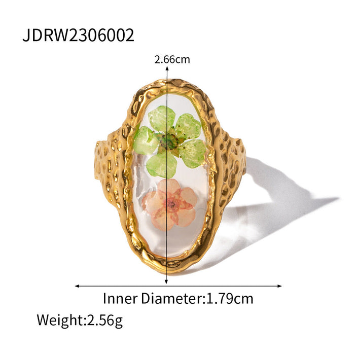 Zircon titanium steel ring