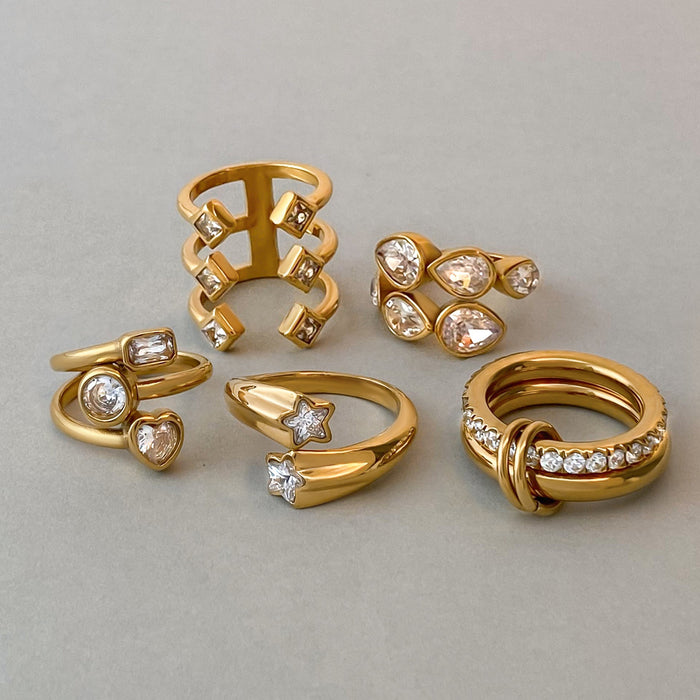 Stainless steel zircon ring