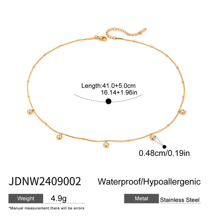 Titanium steel tassel stacked necklace