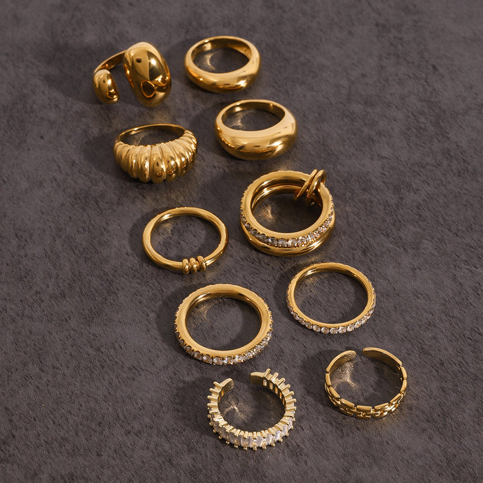 Zircon titanium steel ring