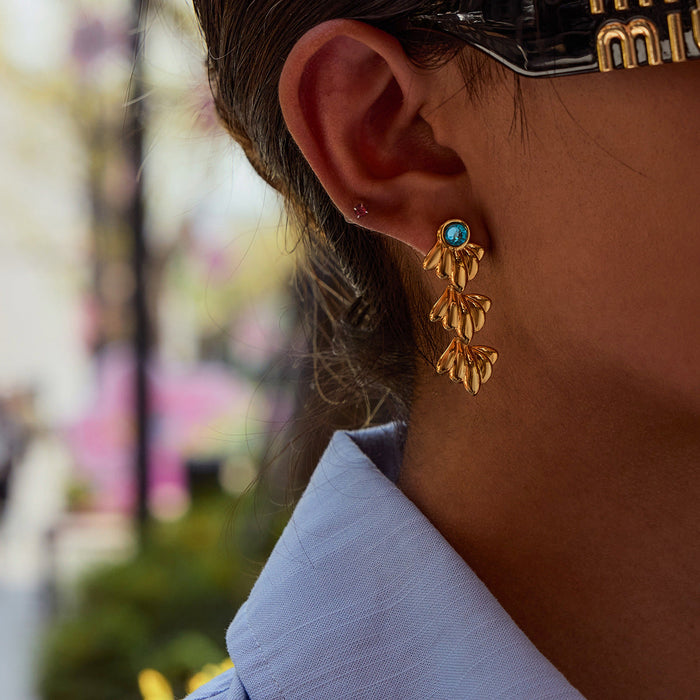 Ocean Design Stainless Steel Earrings Ring Necklace