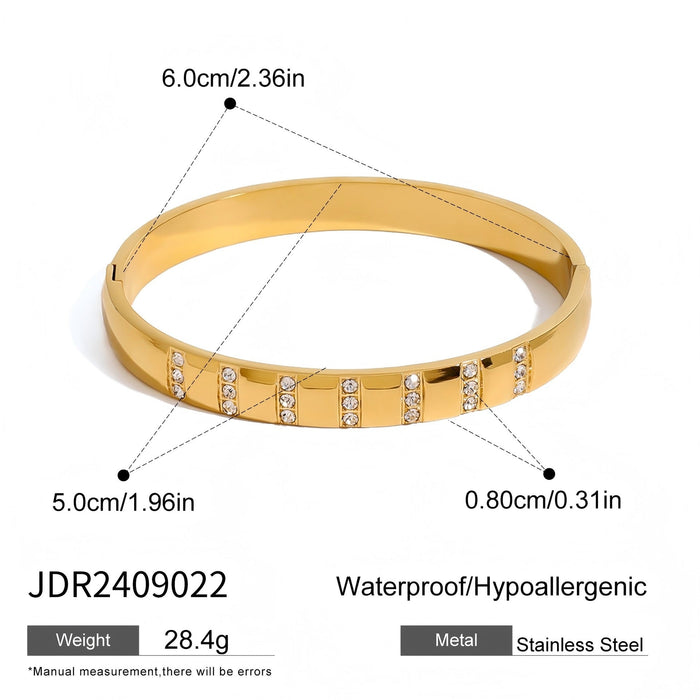 Stainless steel zircon buckle bracelet