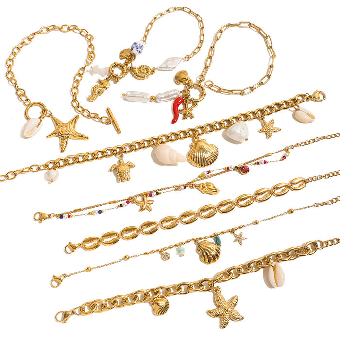 Titanium steel shell holiday wind bracelet