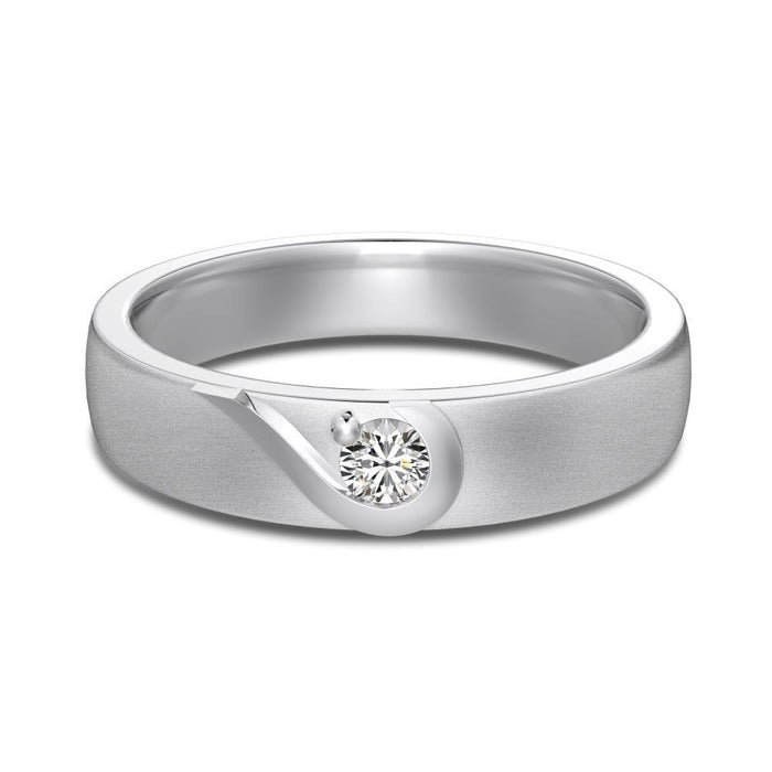 S925 Sterling Silver Plain Silver Male and Female Couple Ring-2