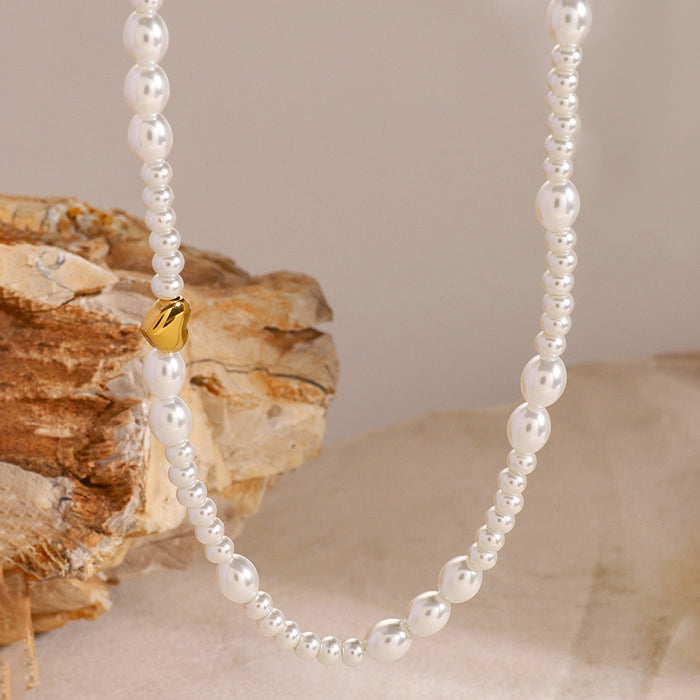 Stainless Steel Pearl Clavicle Chain Necklace