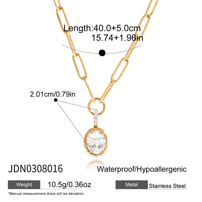 Titanium steel zircon non-fading necklace
