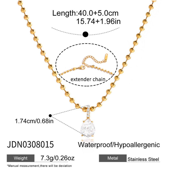 Titanium steel zircon non-fading necklace