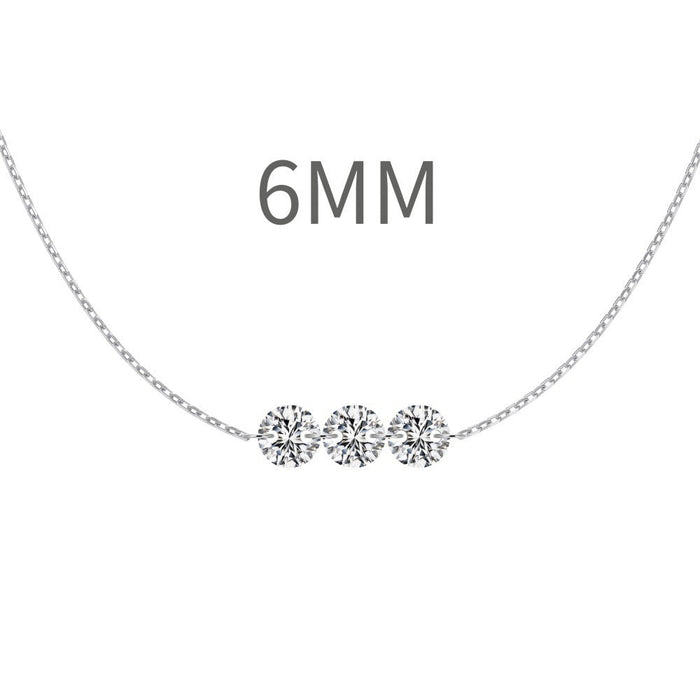 S925 Sterling Silver Tassel Oval Water Drop Wedding Necklace