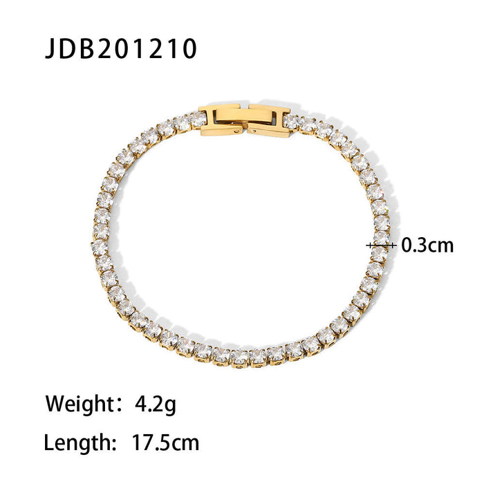 Delicate Stainless Steel Zircon Bracelet