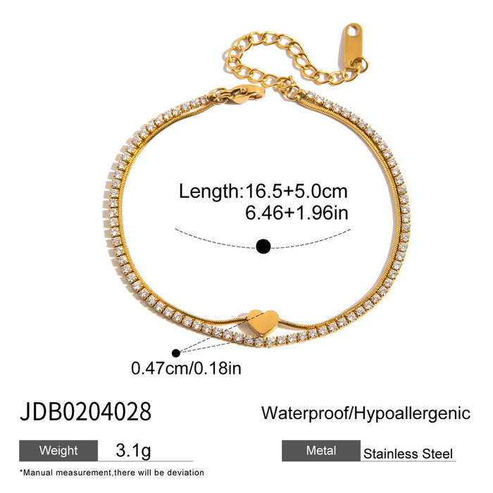Zircon Love Double Bracelet