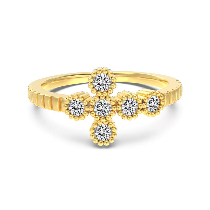 S925 Sterling Silver Vegetarian Ring Cute Stackable Open Ring