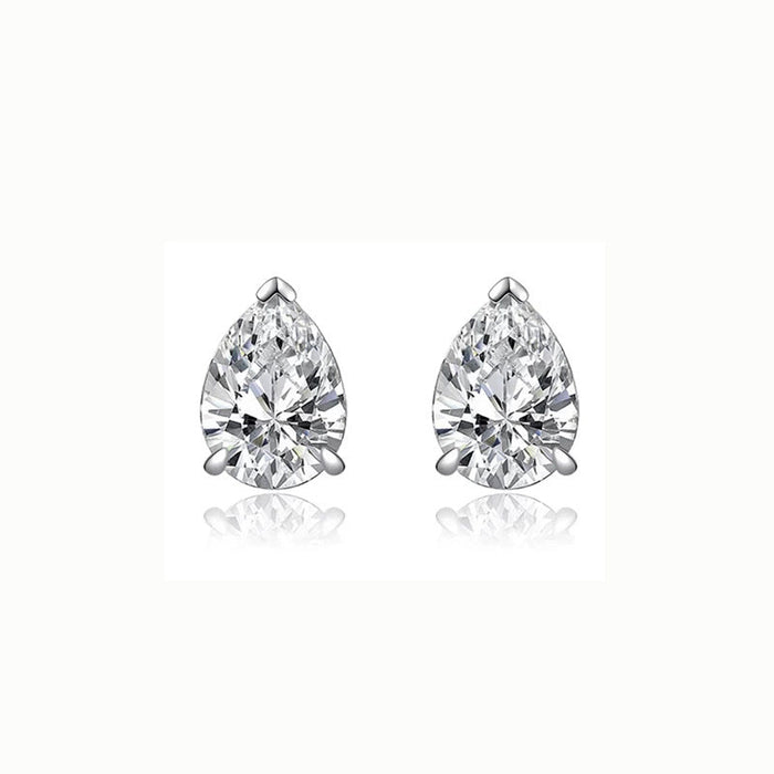 S925 sterling silver super flash water drop diamond stud earrings