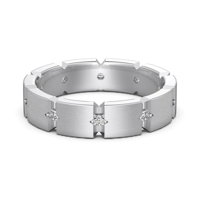 S925 Sterling Silver Plain Silver Male and Female Couple Ring-2