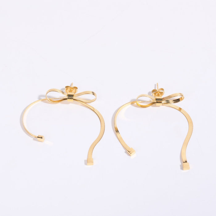 Stainless steel choker bow necklace