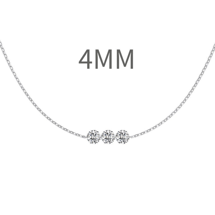 S925 Sterling Silver Tassel Oval Water Drop Wedding Necklace