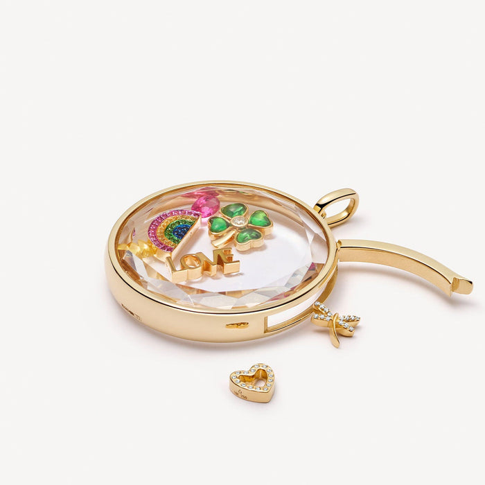 Glass photo box pendant DIY hollow transparent necklace