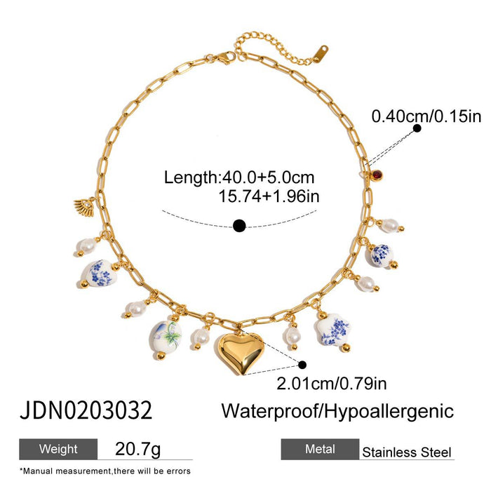 Titanium steel beach resort wind shell necklace