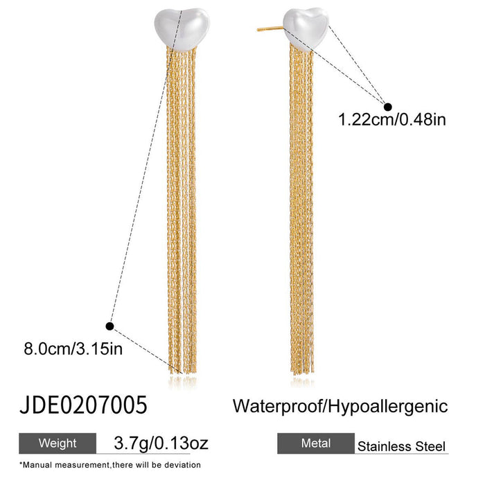 Love fringed pearl earrings