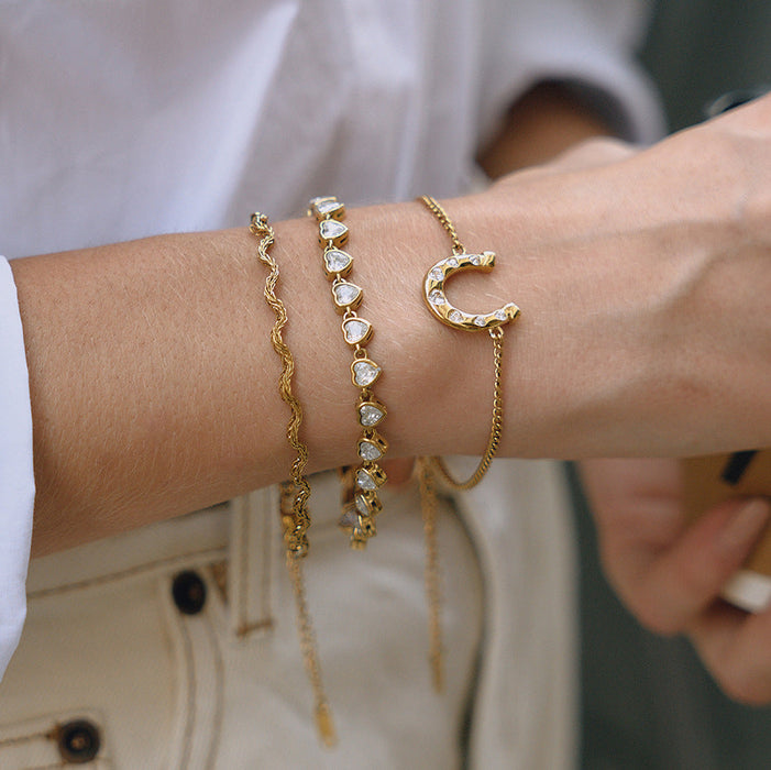 Titanium steel horseshoe series bracelet necklace