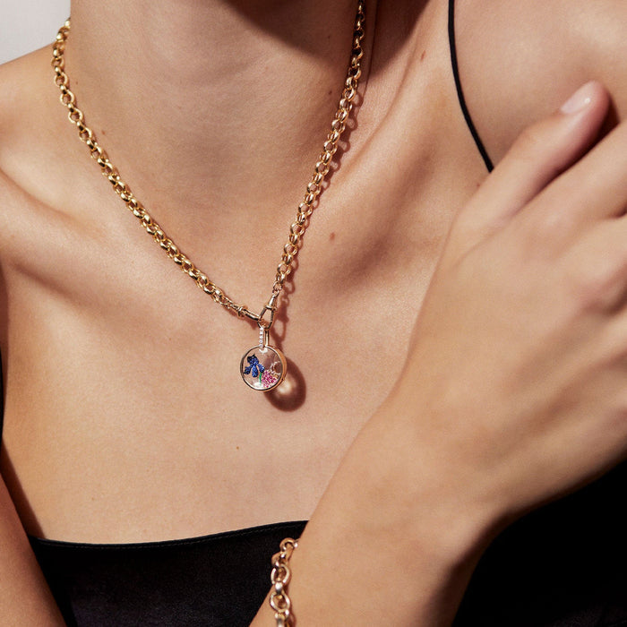 Glass photo box pendant DIY hollow transparent necklace