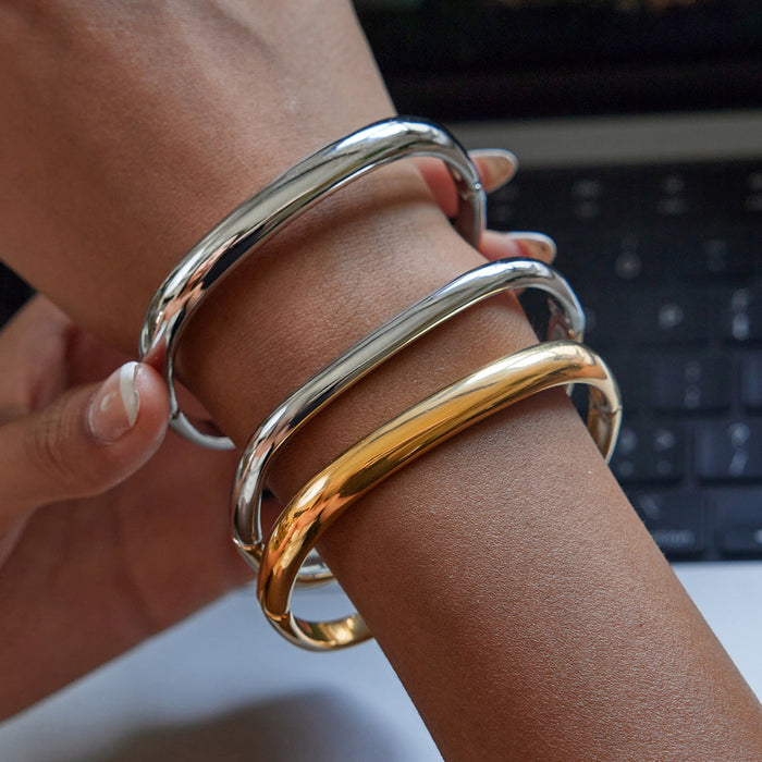 Stainless steel square buckle bracelet