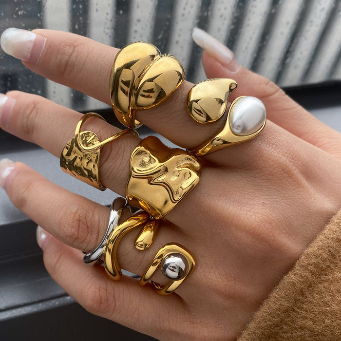 Stainless steel pearl ring