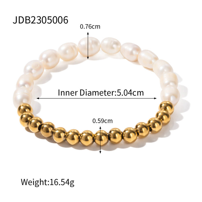 Stainless steel pearl bracelet