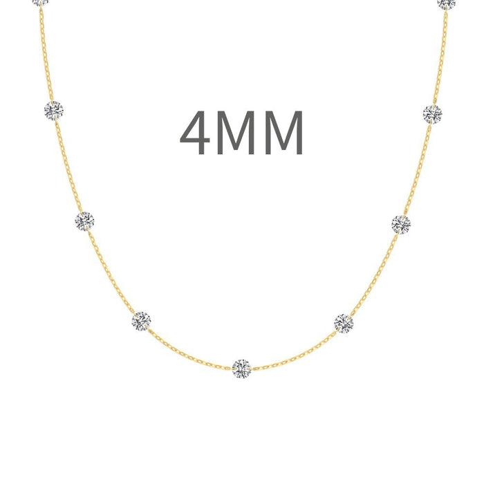 S925 Sterling Silver Tassel Oval Water Drop Wedding Necklace