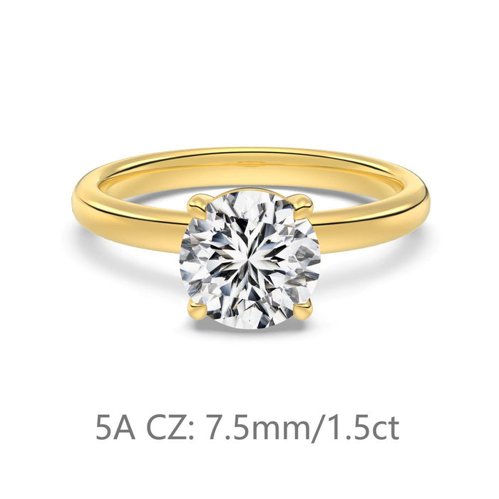 S925 Sterling Silver Single Main Diamond Proposal Wedding Ring