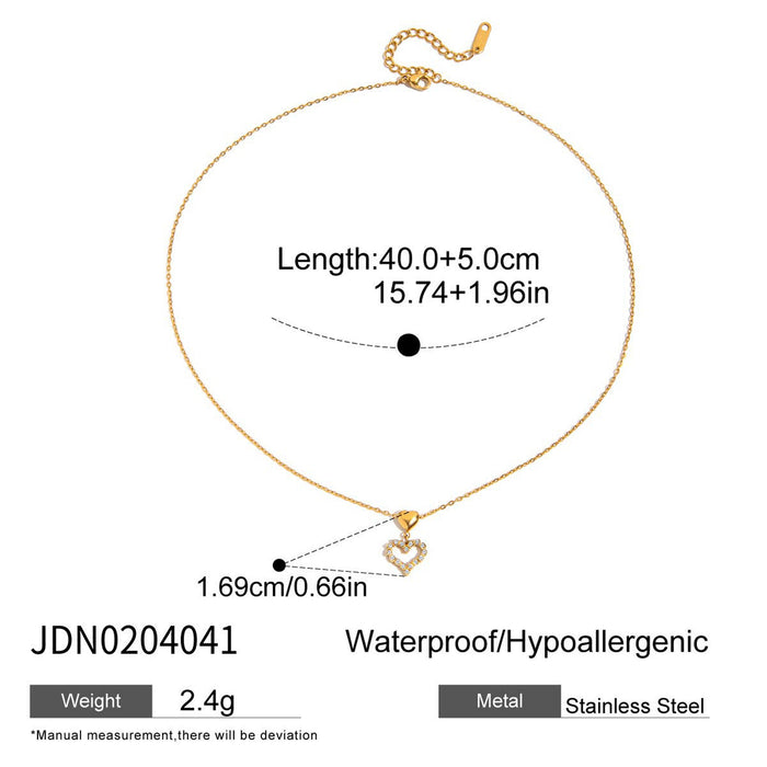 Hollow glossy love pendant Necklace