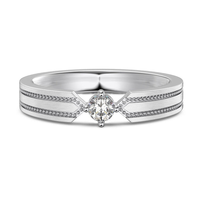 S925 Sterling Silver Plain Silver Male and Female Couple Ring-1