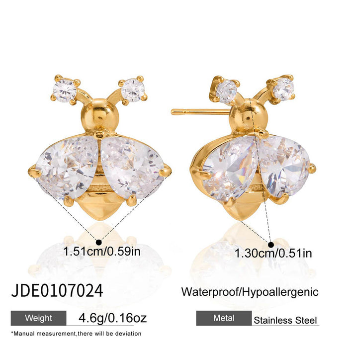 Insect series titanium steel stud earrings