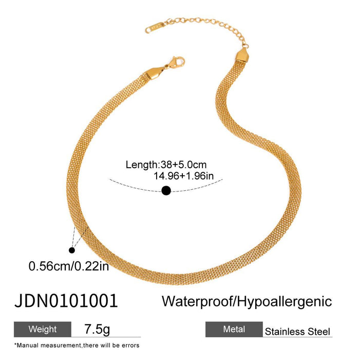 Plain ring titanium steel stacked necklace