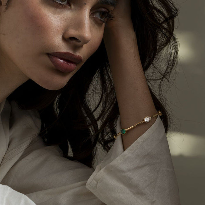 Stainless steel zircon bracelet