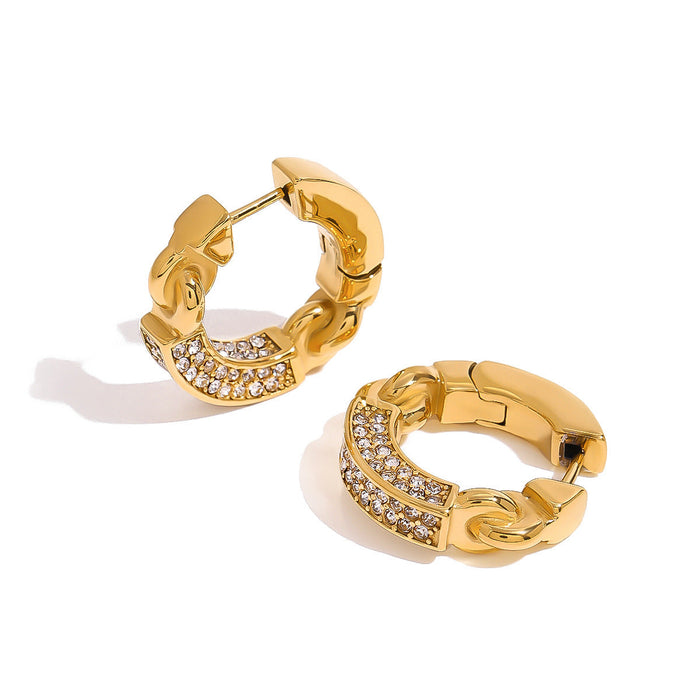 Stainless Steel Diamond Earrings