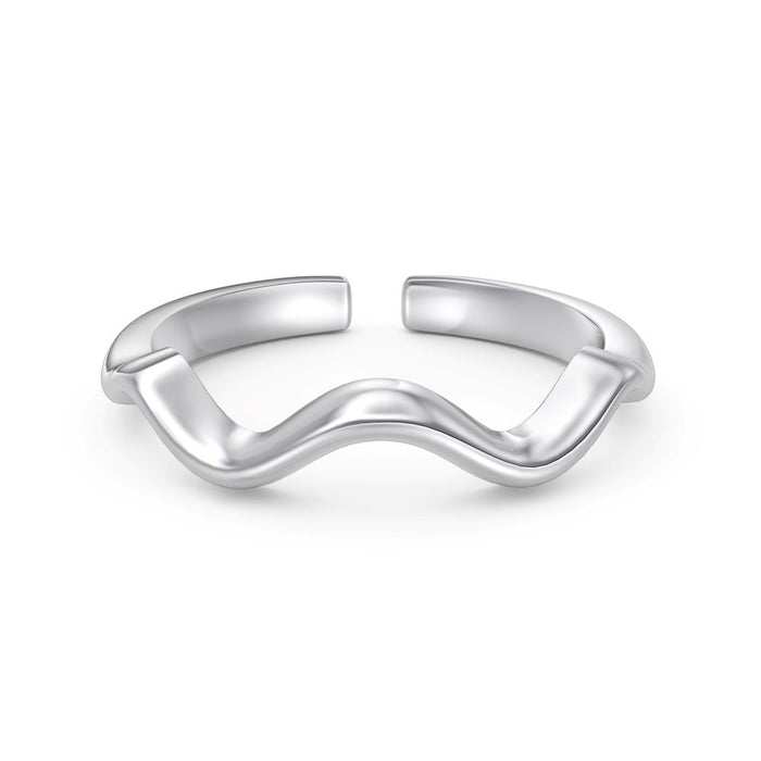 S925 Sterling Silver Vegetarian Ring Cute Stackable Open Ring
