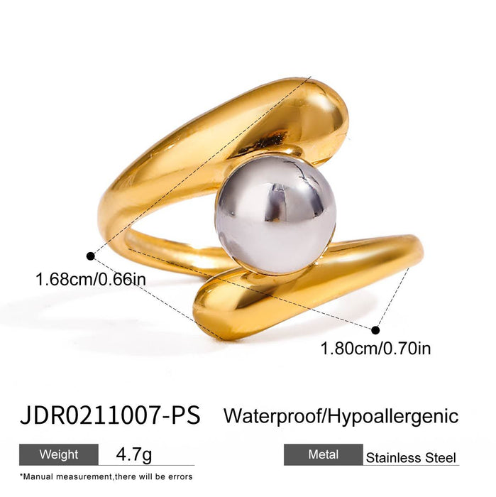 Stainless steel pearl ring