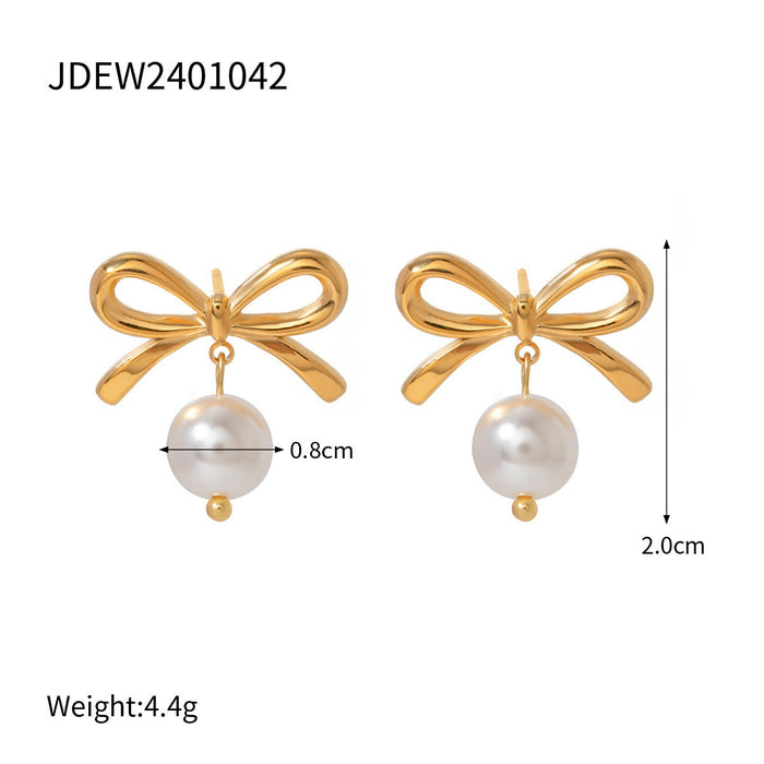 Stainless steel love bow stud earrings