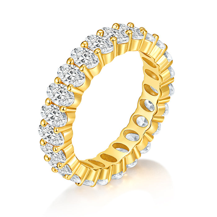 Oval full diamond ring