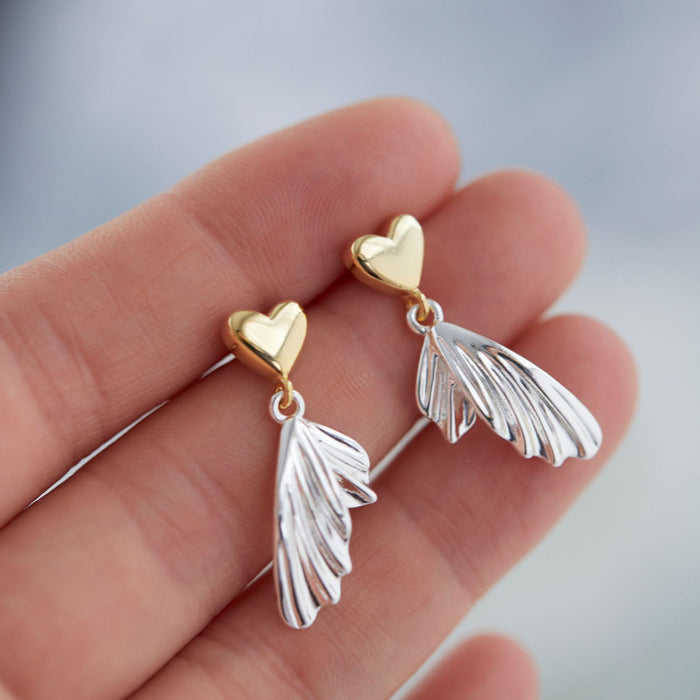 Premium love feather stud earrings