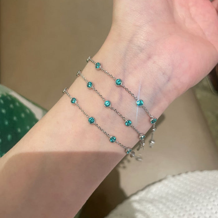 925 Sterling Silver Bubble Diamond Bracelet