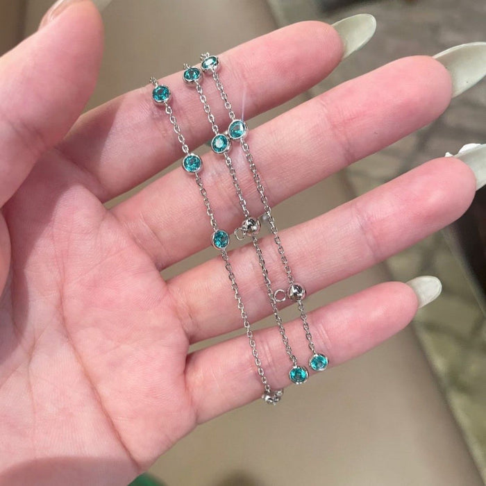 925 Sterling Silver Bubble Diamond Bracelet