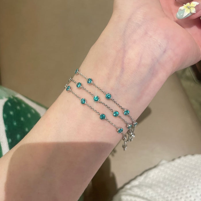 925 Sterling Silver Bubble Diamond Bracelet