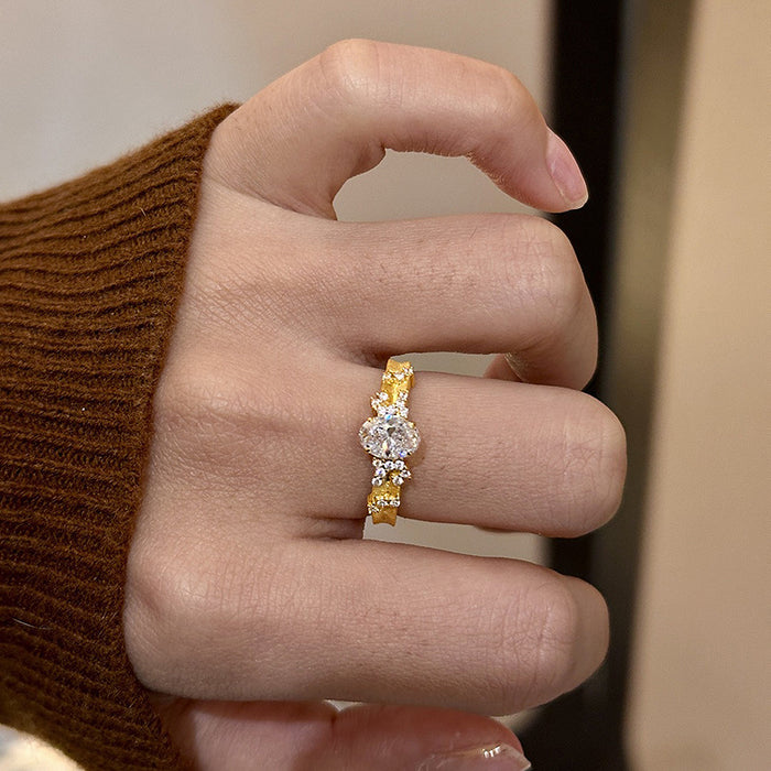 S925 Silver-plated 5 * 7 Medieval Ring