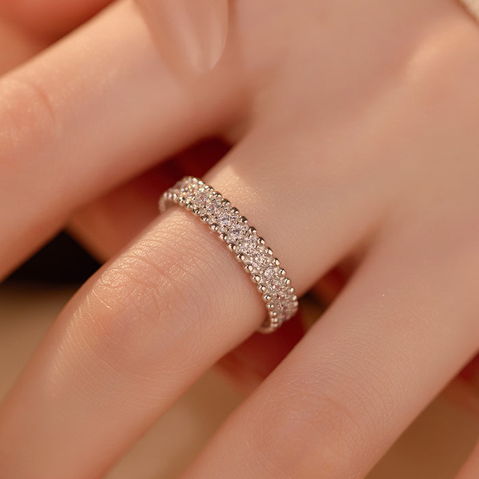 S925 Silver Gypsy Single Row Diamond Ring
