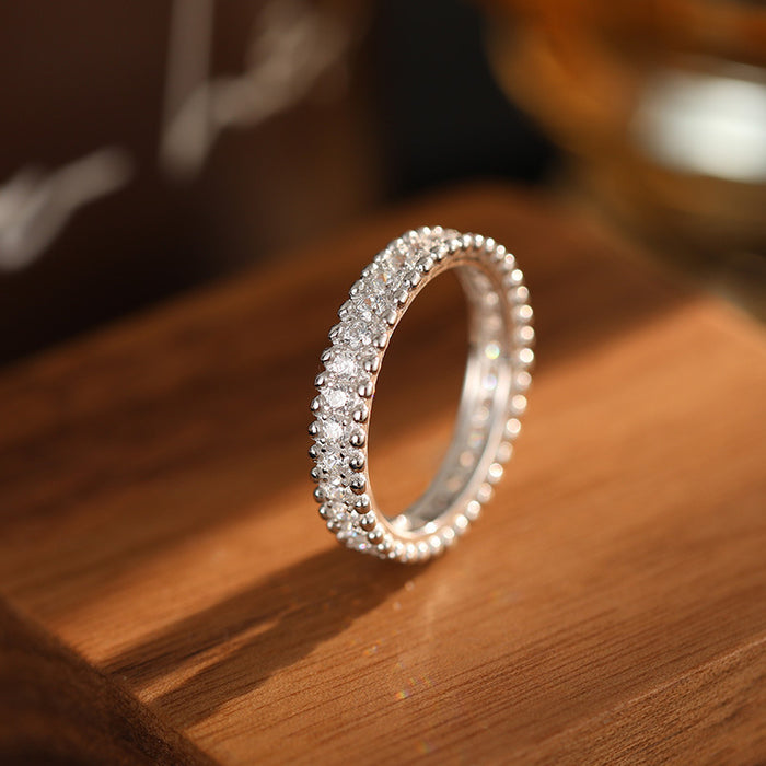 S925 Silver Gypsy Single Row Diamond Ring